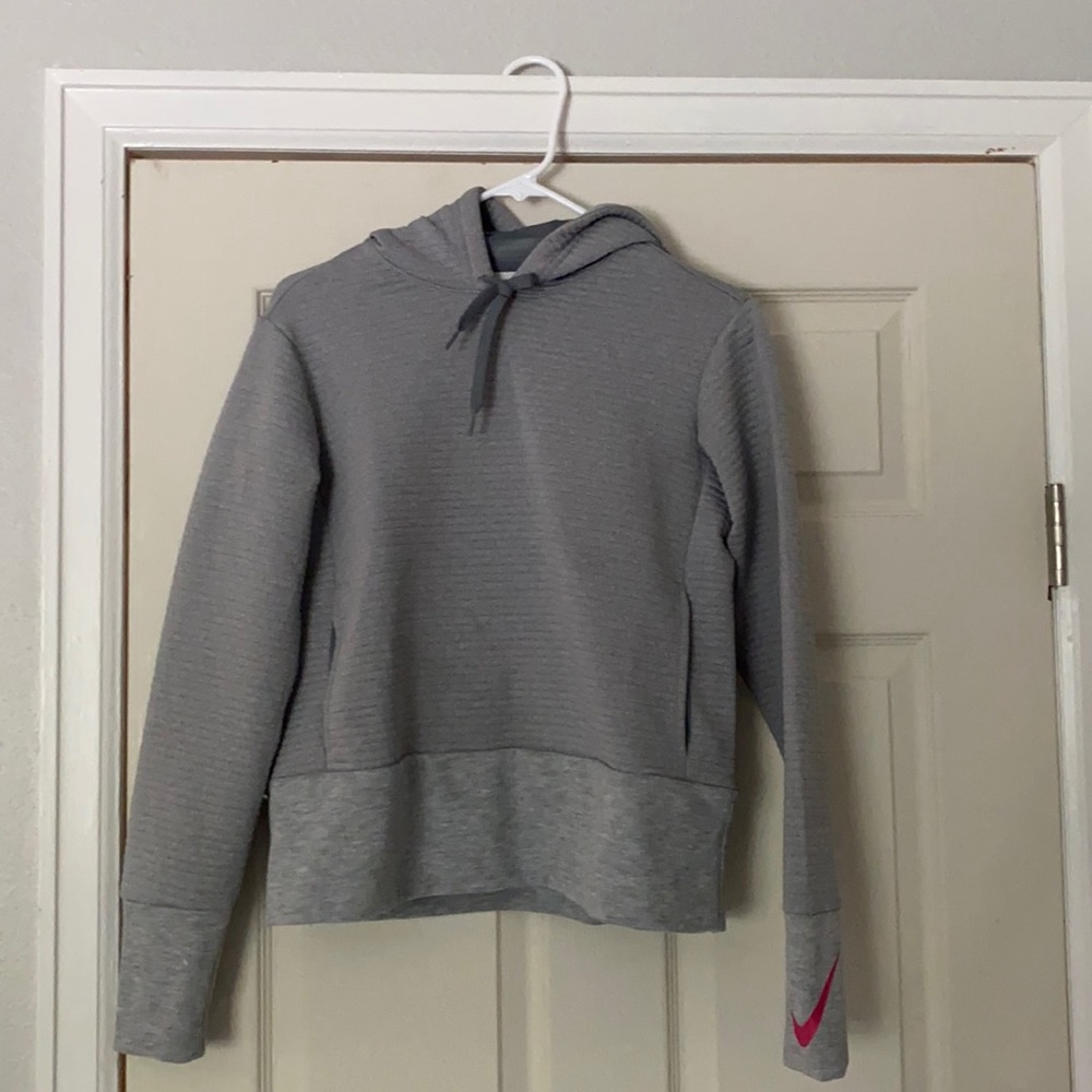 Nike Women Grey Dri-Fit Cropped Hoodie